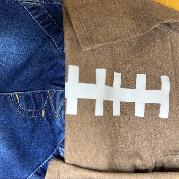 Cat & Jack Denim Joggers and football outfit  for Kids 0-3 months - Picture 8 of 8